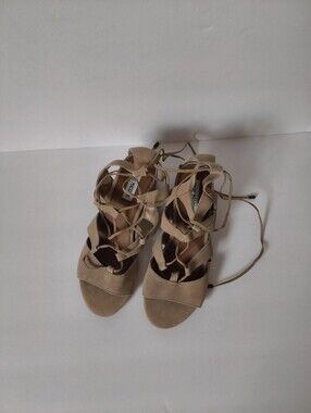 Steve Madden Taupe Lace-Up Suede Heels